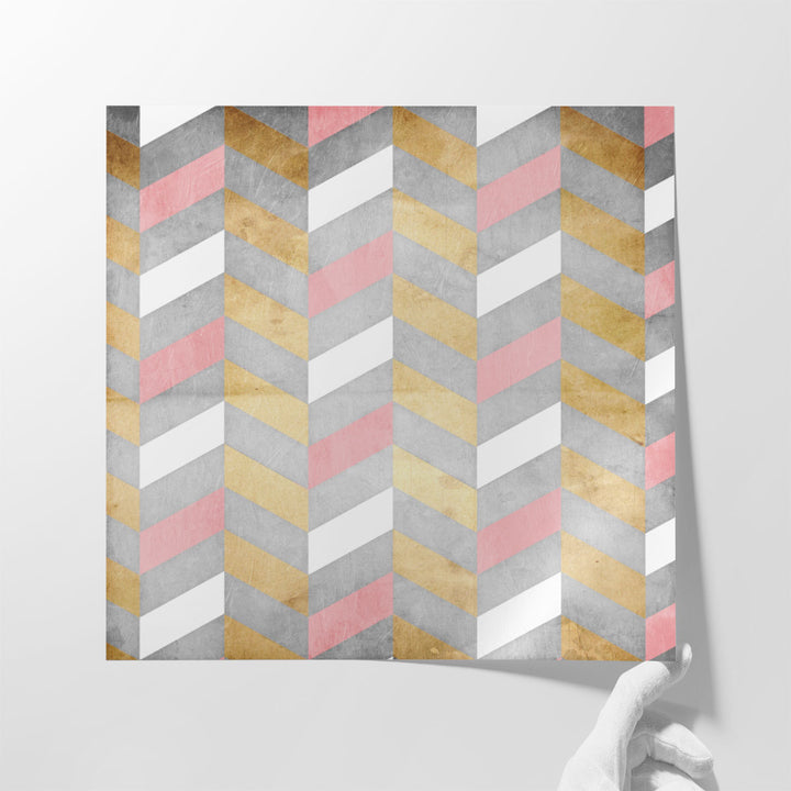 Gold Silver Pink Pattern - Canvas Print Wall Art