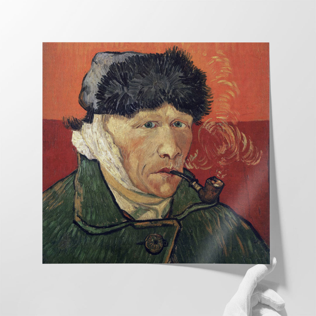 Self-Portrait with Bandaged Ear and Pipe, 1889 - Canvas Print Wall Art