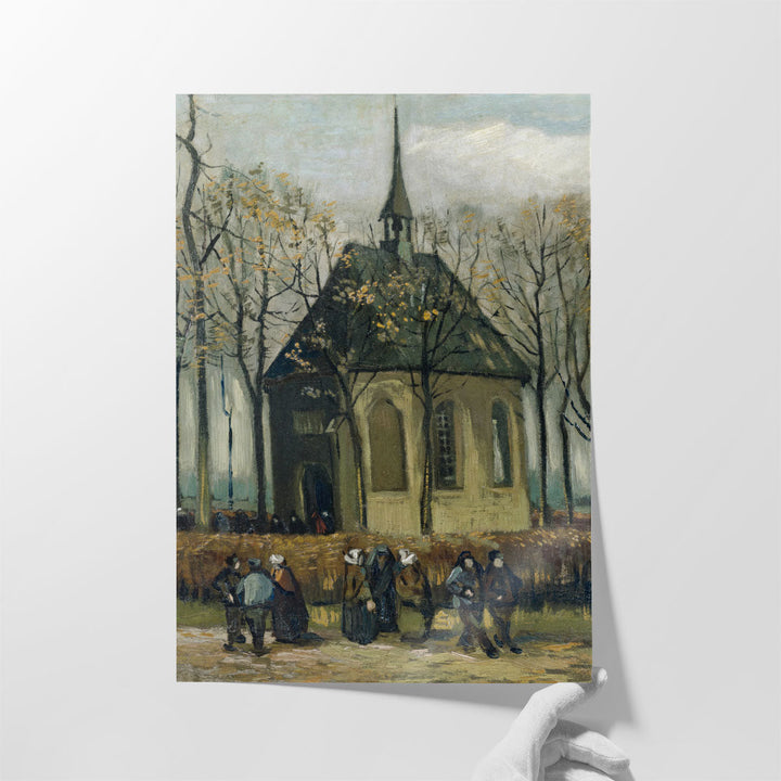 Congregation Leaving the Reformed Church in Nuenen, 1884 - Canvas Print Wall Art