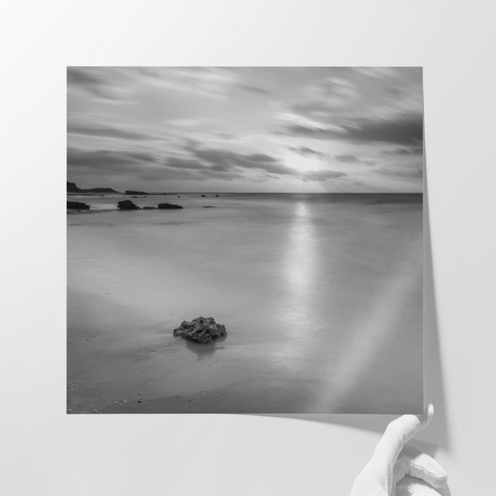 Black and White Beach - Canvas Print Wall Art