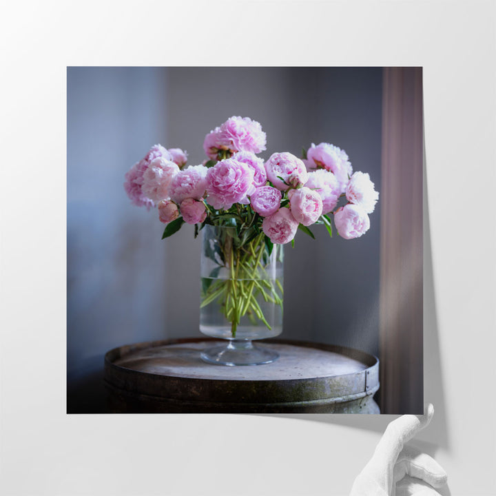 Peonies in Flower Vase - Canvas Print Wall Art