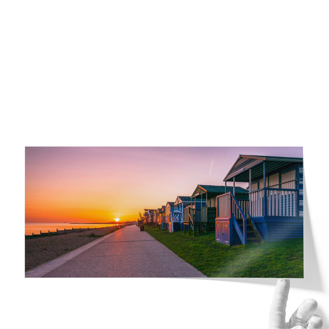 Beach Huts at Sunset - Canvas Print Wall Art