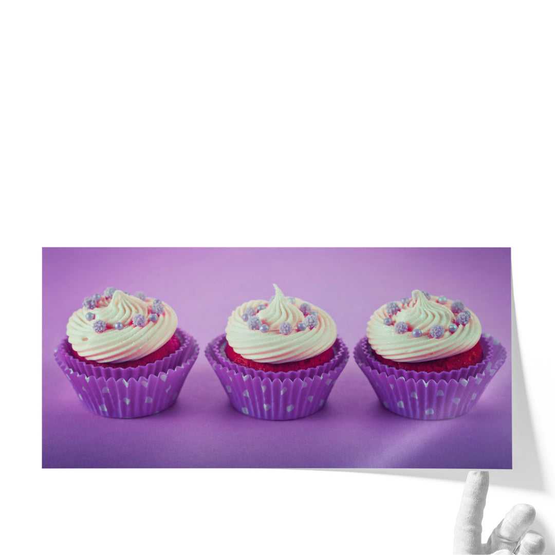 Three Cupcakes 1 - Canvas Print Wall Art