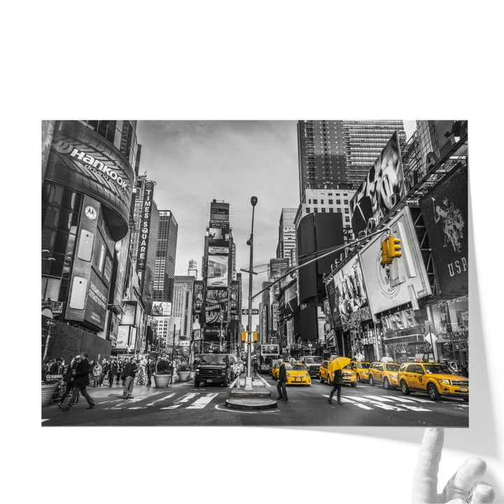 Traffic Signal On Broadway Times Square, Manhattan - Canvas Print Wall Art
