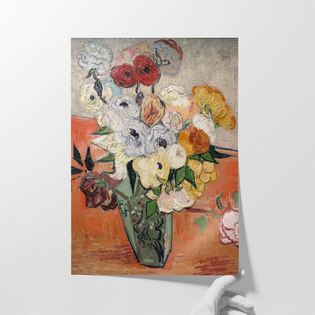 Japanese Vase with Roses and Anemones, 1890 - Canvas Print Wall Art