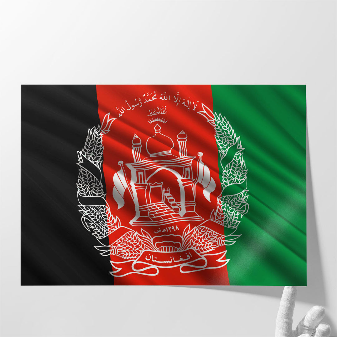 Afghanistan Flag Waving - Canvas Print Wall Art