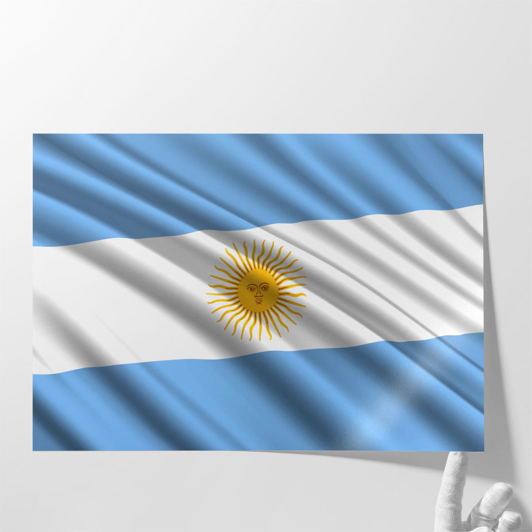 Argentina Flag Waving - Canvas Print Wall Art