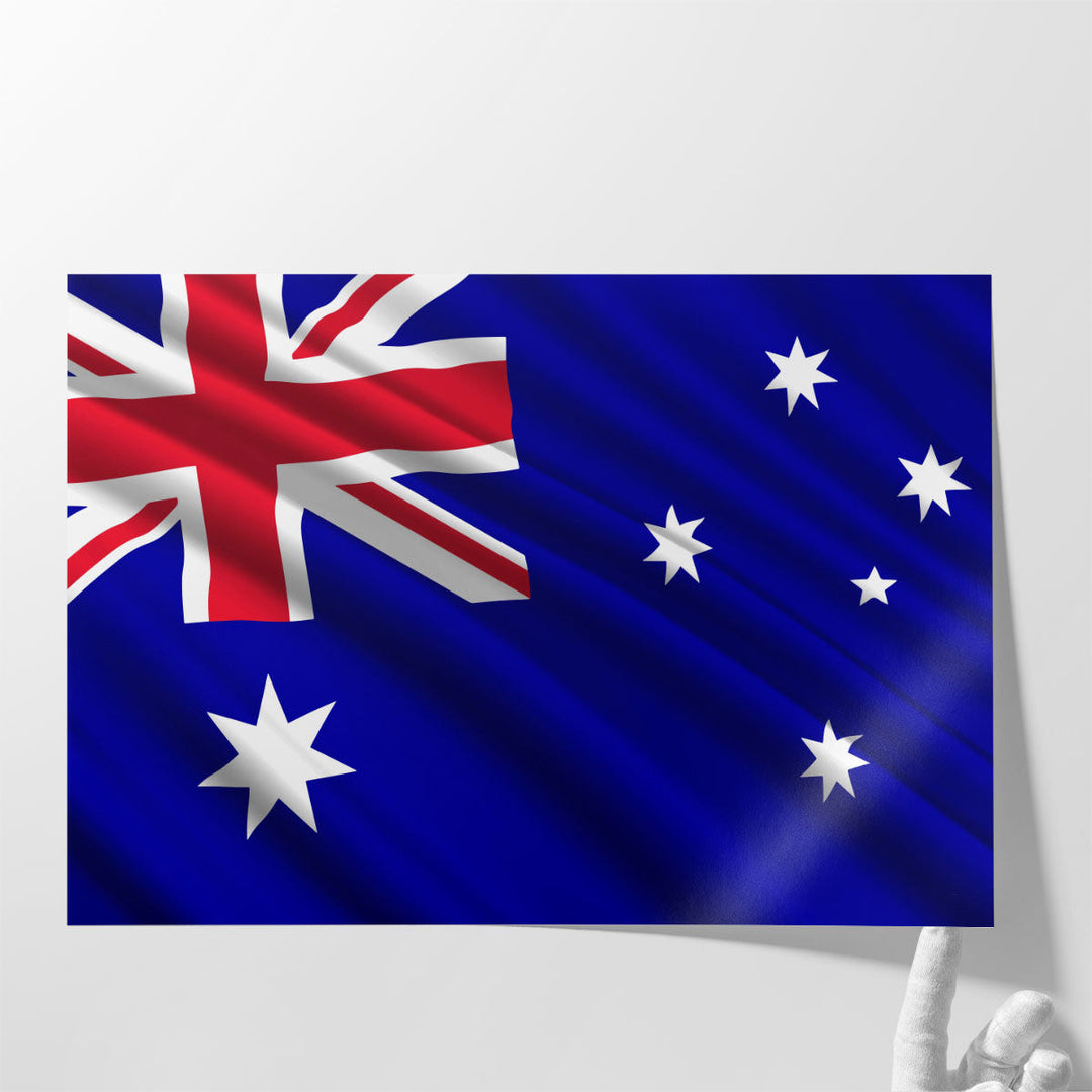 Australia Flag Waving - Canvas Print Wall Art