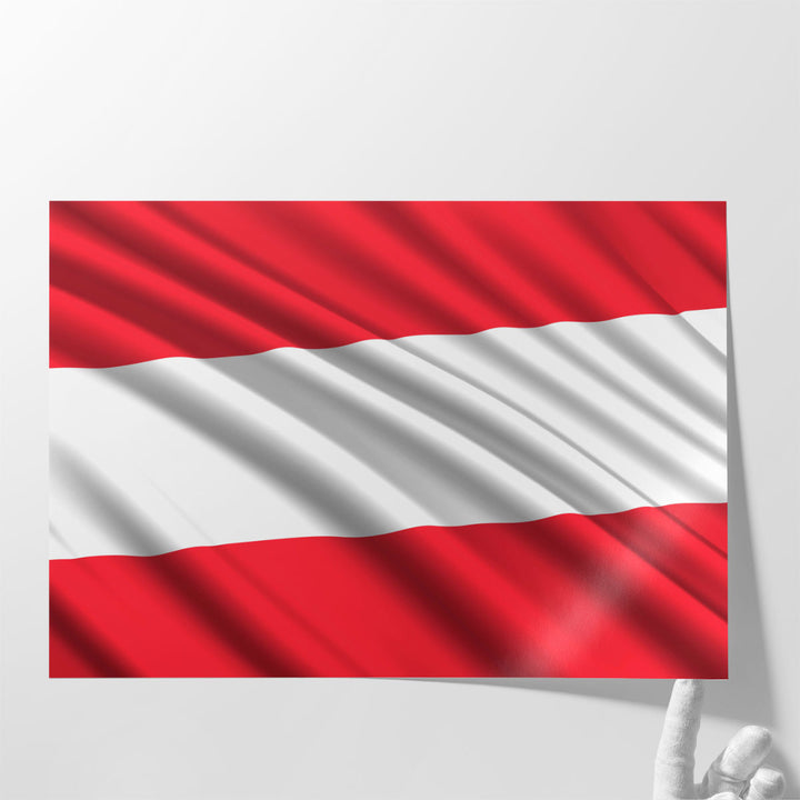 Austria Flag Waving - Canvas Print Wall Art