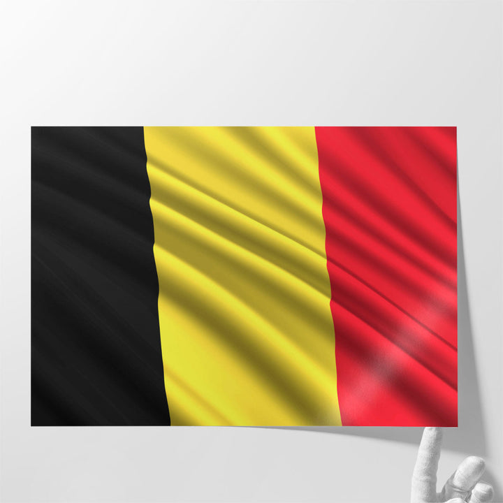 Belgium Flag Waving - Canvas Print Wall Art