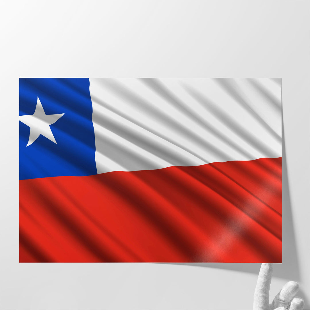 Chile Flag Waving - Canvas Print Wall Art