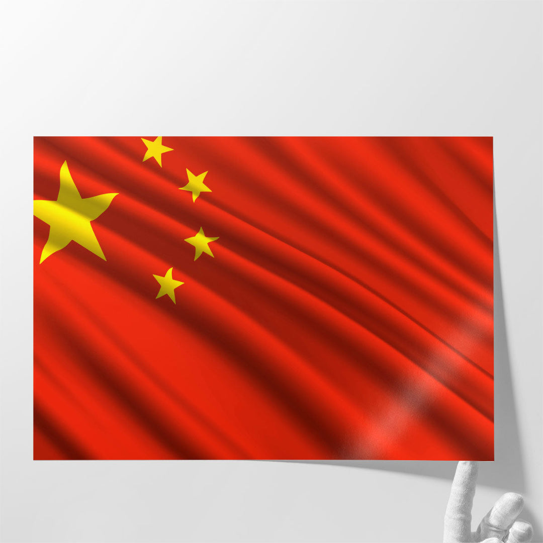 China Flag Waving - Canvas Print Wall Art