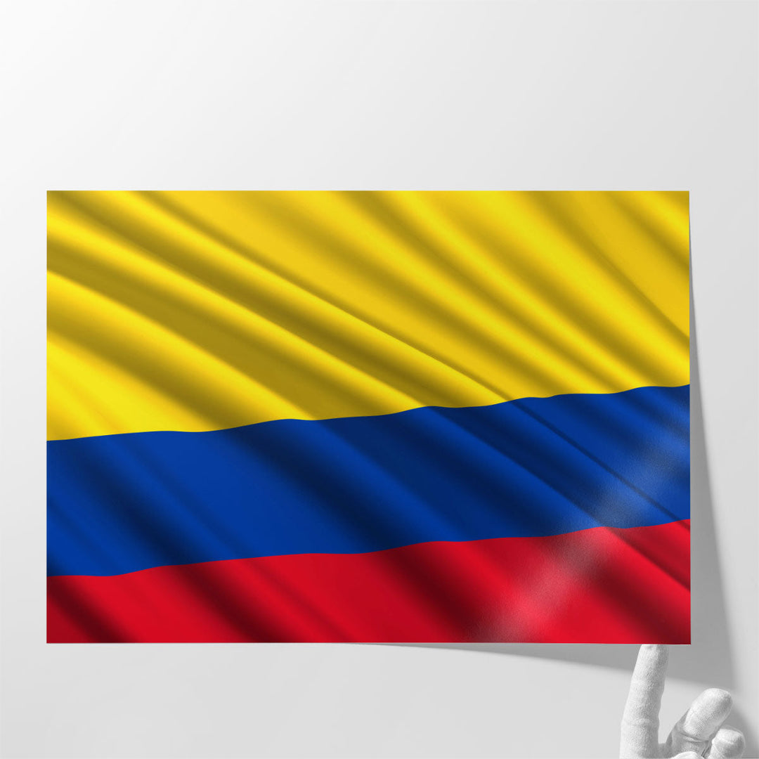 Columbia Flag Waving - Canvas Print Wall Art