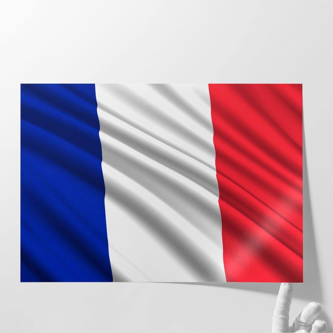 France Flag Waving - Canvas Print Wall Art