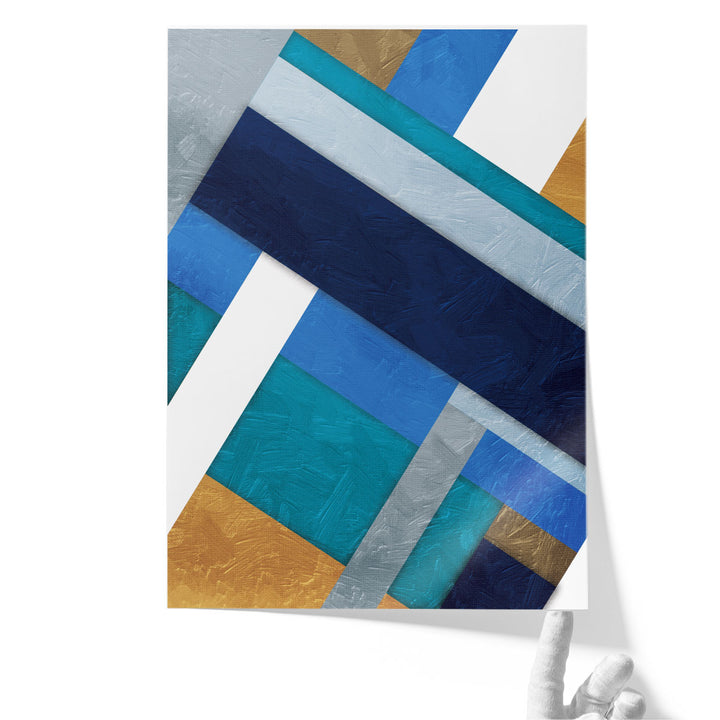 Stipe Overlay Blue - Canvas Print Wall Art