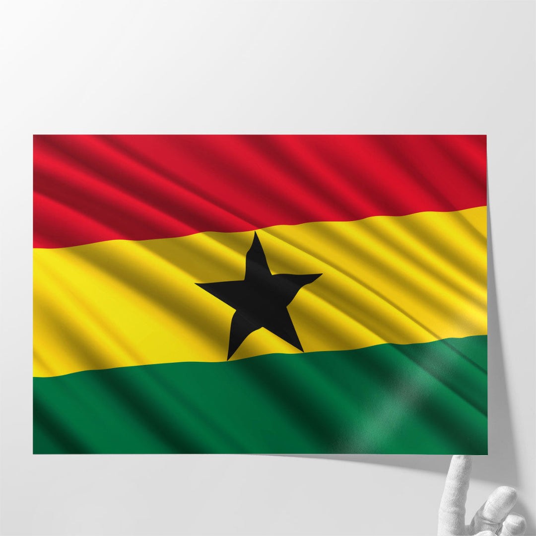 Ghana Flag Waving - Canvas Print Wall Art