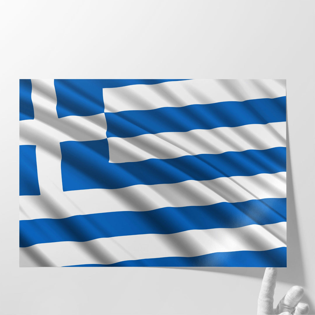 Greece Flag Waving - Canvas Print Wall Art