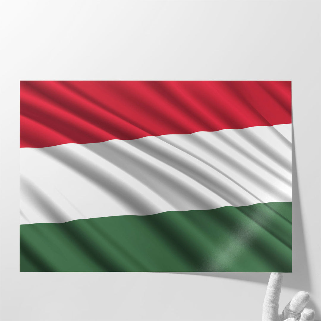 Hungary Flag Waving - Canvas Print Wall Art