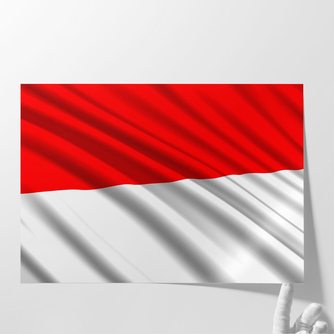 Indonesia Flag Waving - Canvas Print Wall Art