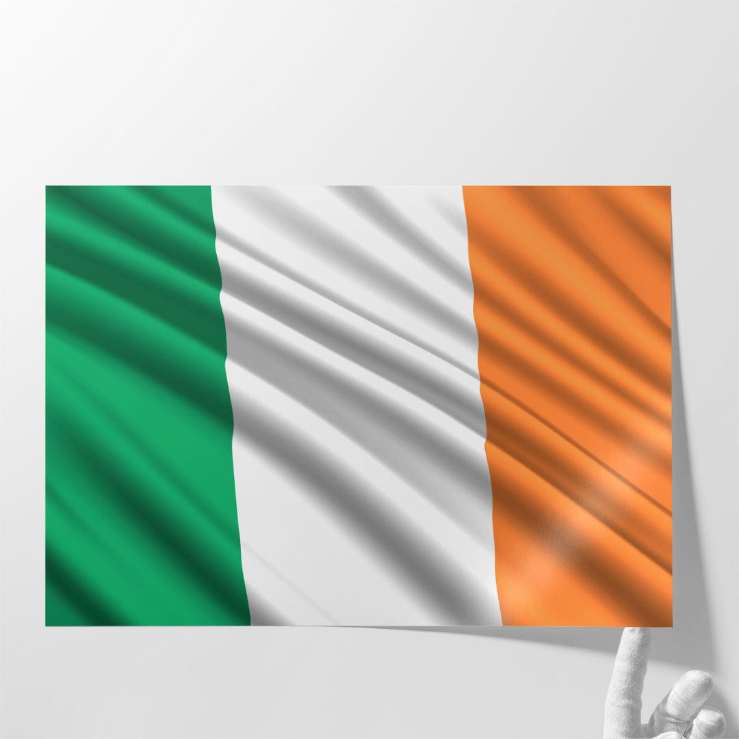 Ireland Flag Waving - Canvas Print Wall Art