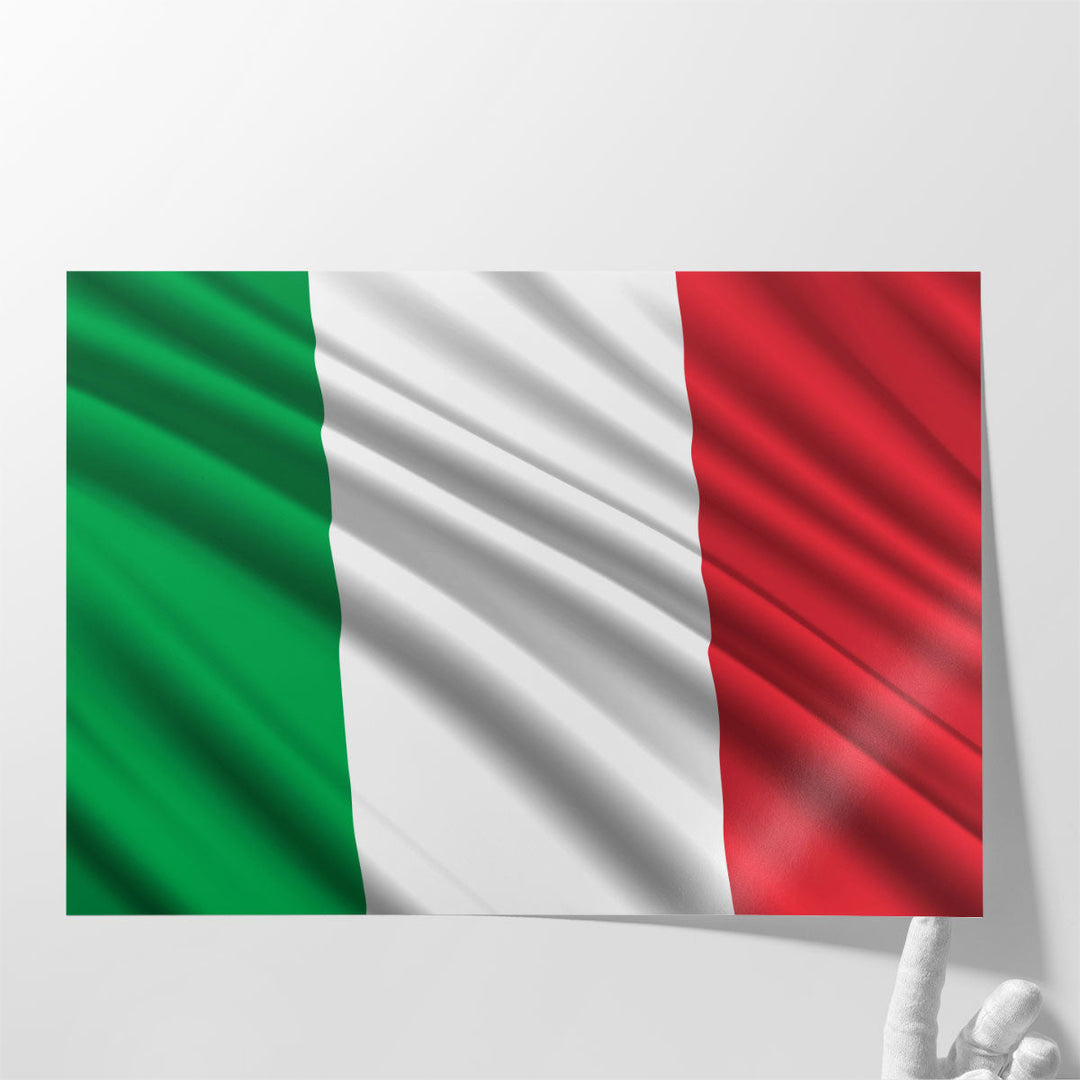 Italy Flag Waving - Canvas Print Wall Art