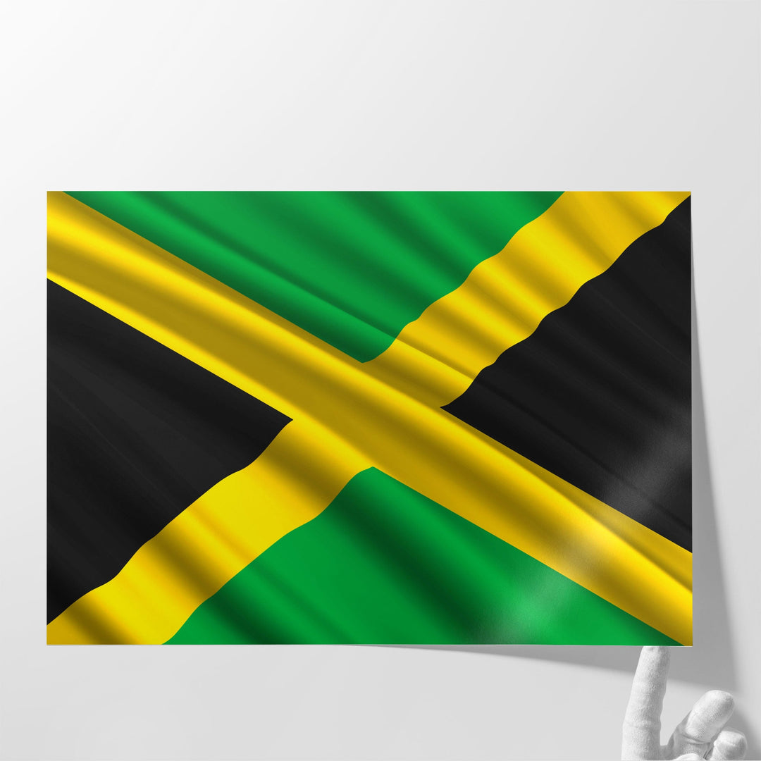 Jamaica Flag Waving - Canvas Print Wall Art