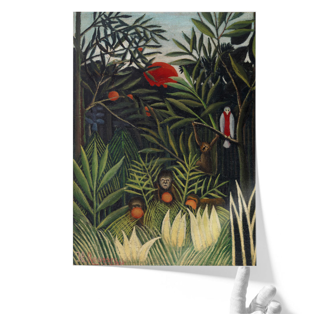 Monkeys and Parrot in the Virgin Forest, 1905-1906 - Canvas Print Wall Art