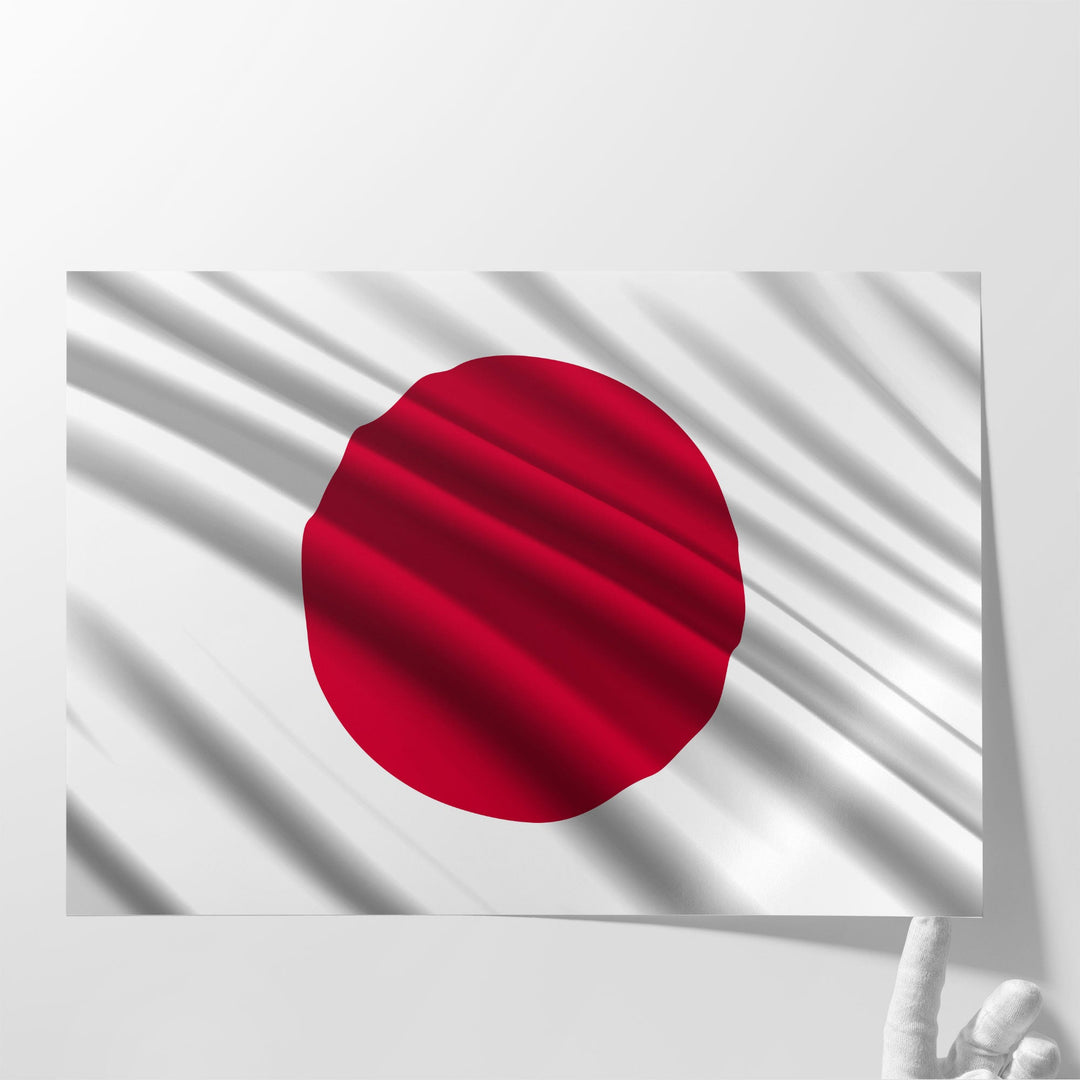 Japan Flag Waving - Canvas Print Wall Art
