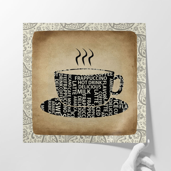 Coffee Paisley 2 - Canvas Print Wall Art