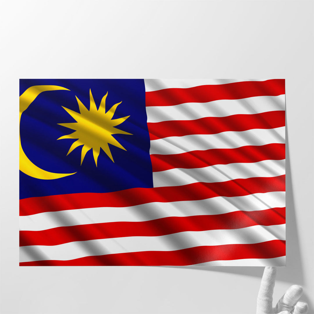 Malaysia Flag Waving - Canvas Print Wall Art