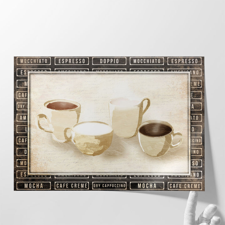 Row Of Coffee Cream - Canvas Print Wall Art