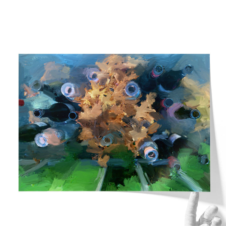 Bottles And Leaves - Canvas Print Wall Art
