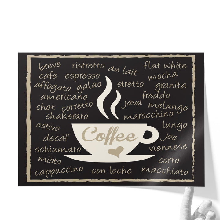 Mocha Coffee Cup - Canvas Print Wall Art