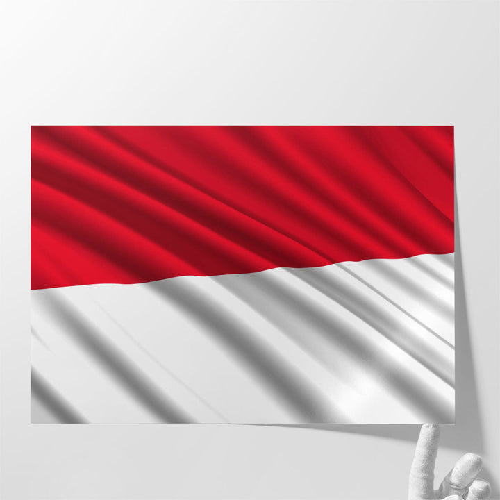 Monaco Flag Waving - Canvas Print Wall Art