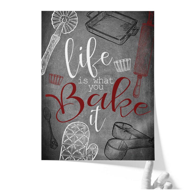 Life is What you Bake It Red - Canvas Print Wall Art