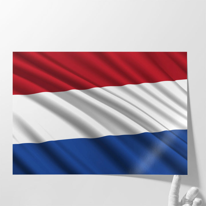 Netherlands Flag Waving - Canvas Print Wall Art