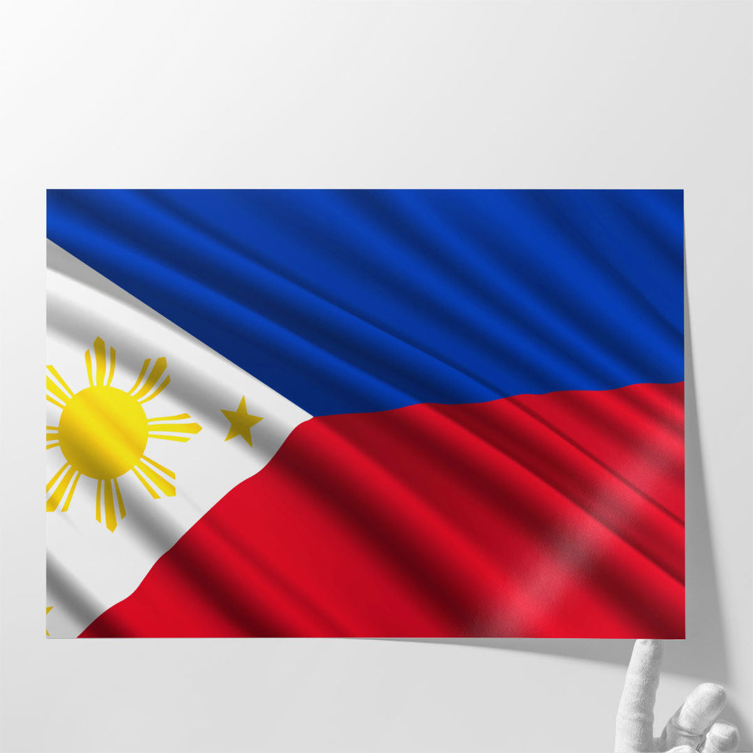 Philippines Flag Waving - Canvas Print Wall Art