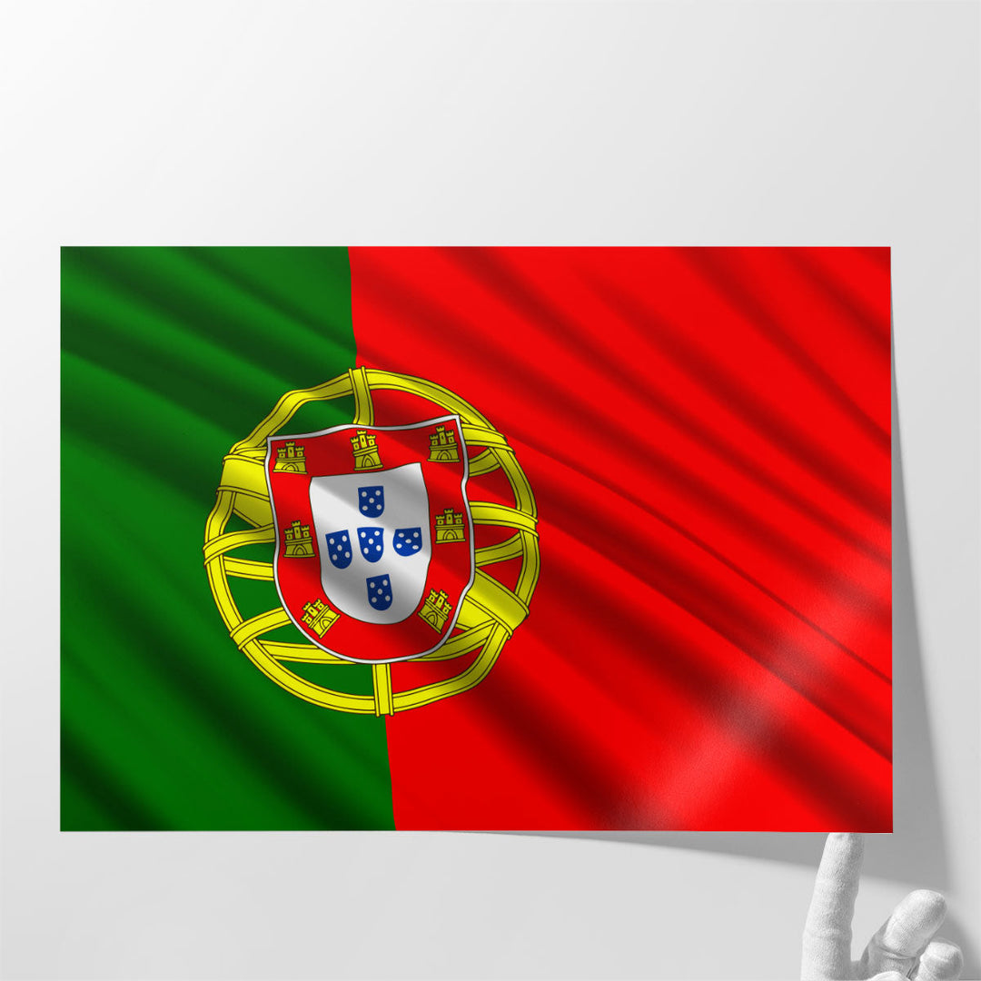 Portugal Flag Waving - Canvas Print Wall Art