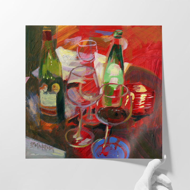 Vin Rouge Red Wine - Canvas Print Wall Art