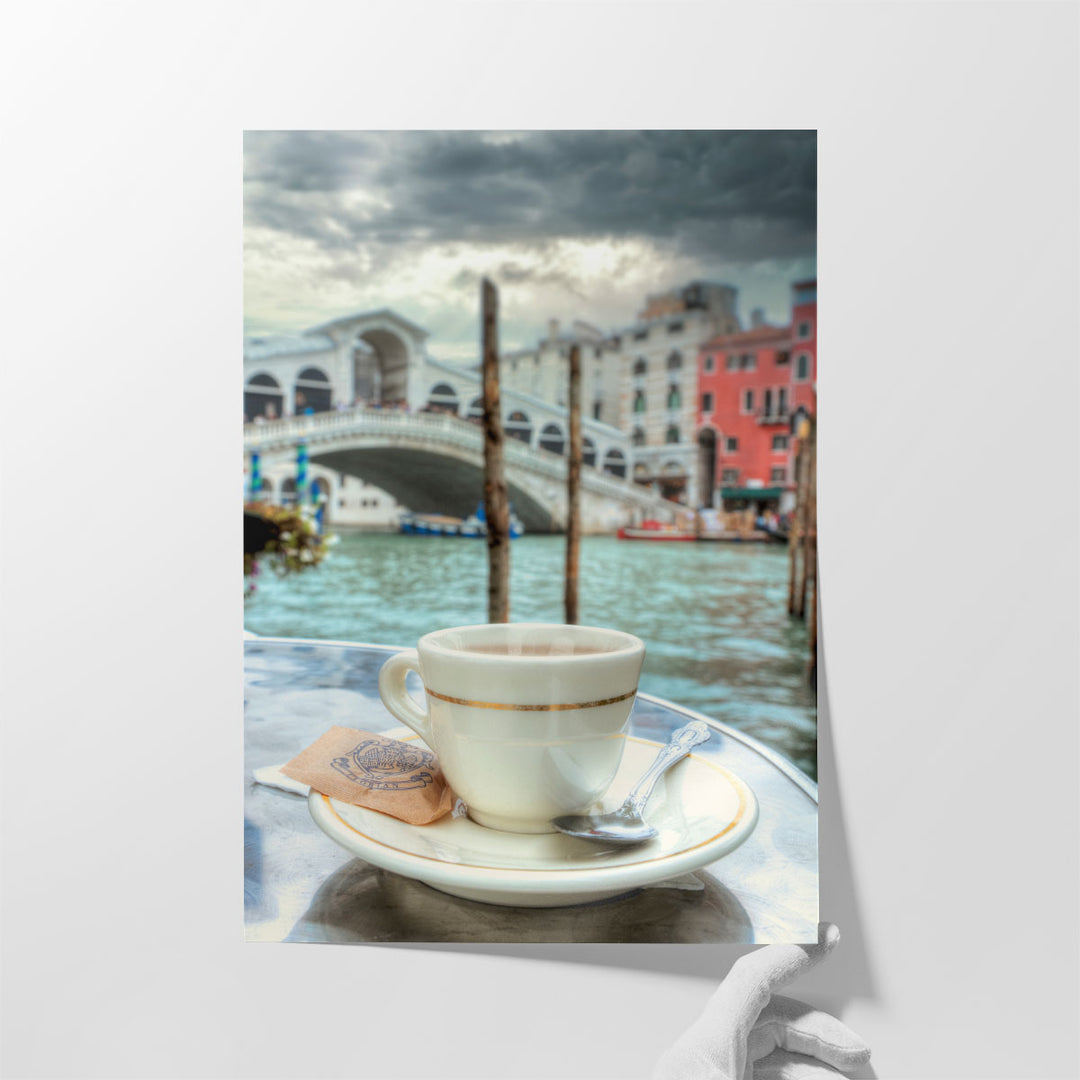 Caffe Rialto Bridge 1 - Canvas Print Wall Art