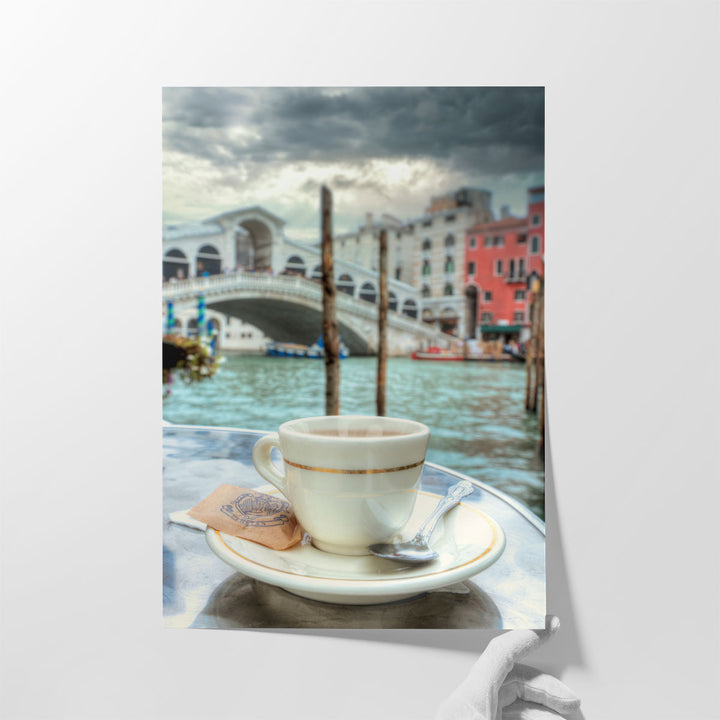 Caffe Rialto Bridge 1 - Canvas Print Wall Art