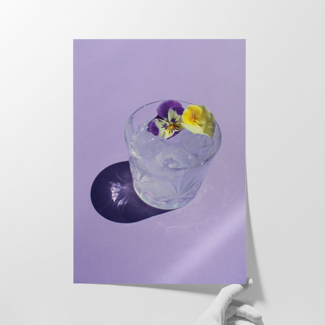 Lavender Water with Pansies - Canvas Print Wall Art