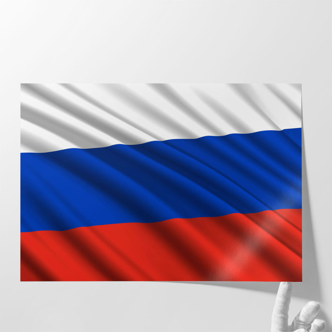 Russia Flag Waving - Canvas Print Wall Art