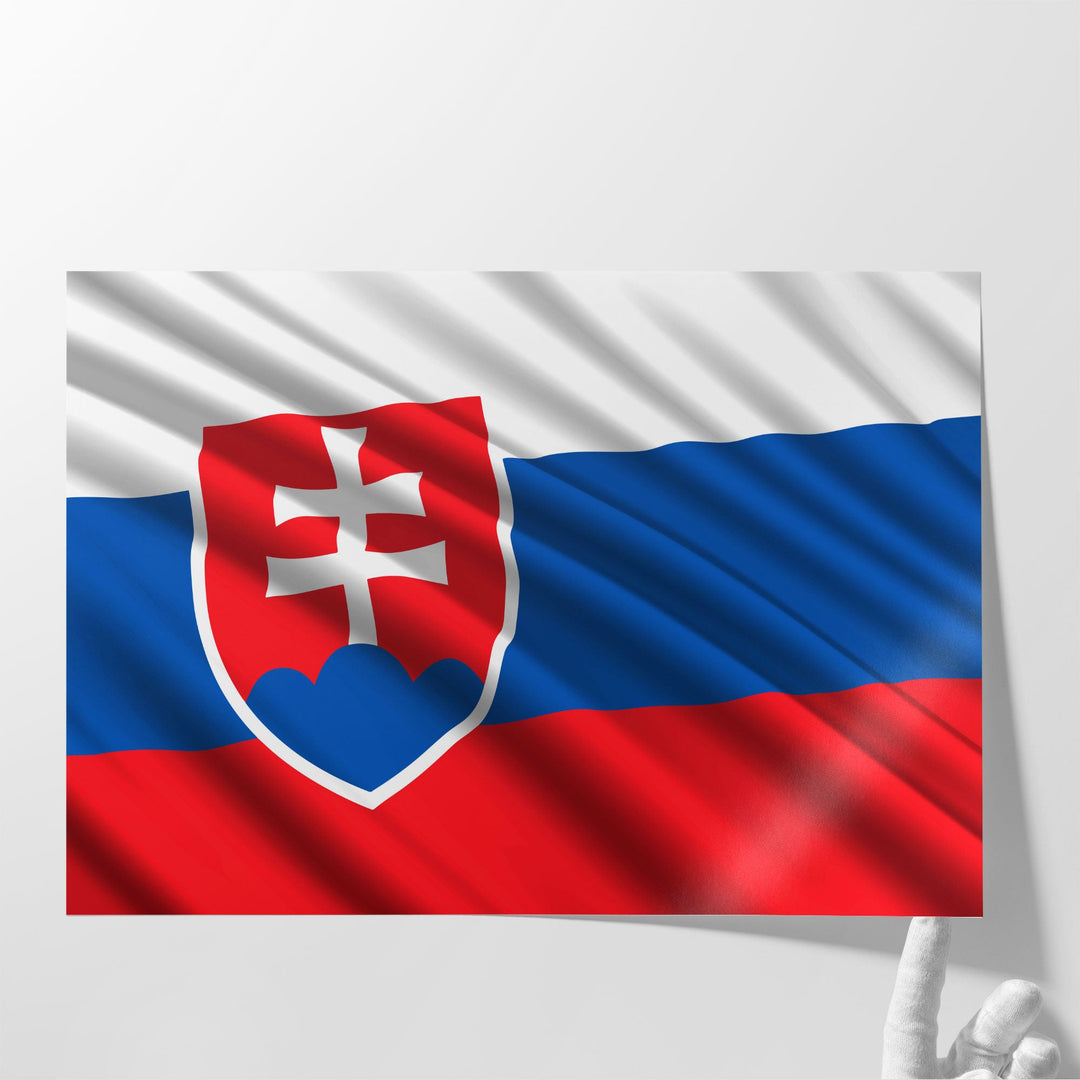 Slovakia Flag Waving - Canvas Print Wall Art
