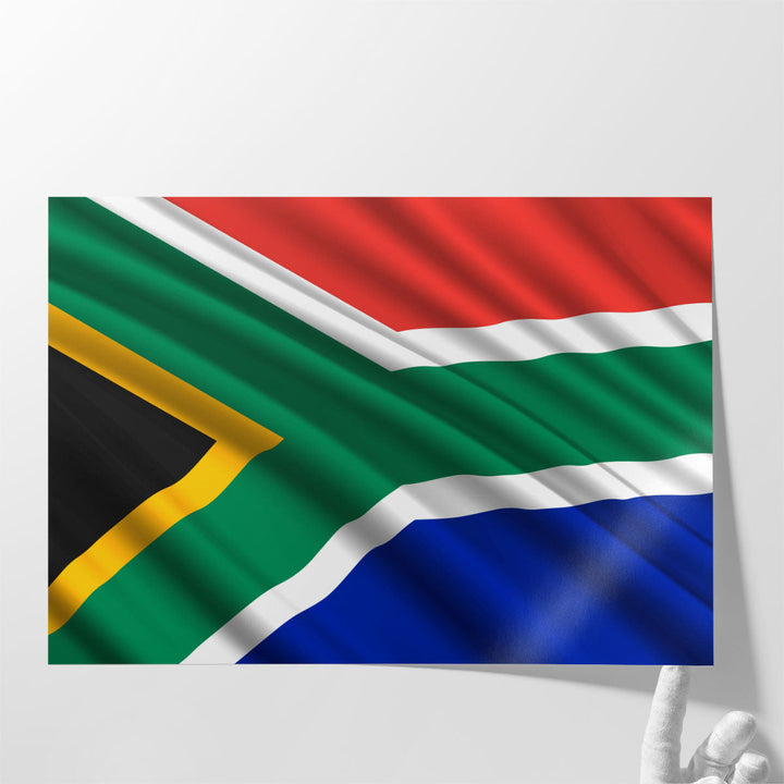 South Africa Flag Waving - Canvas Print Wall Art