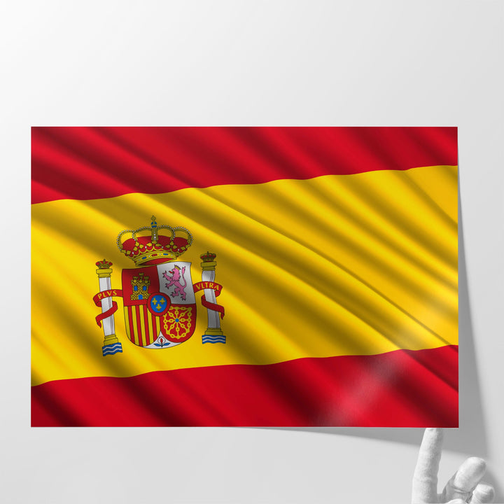 Spain Flag Waving - Canvas Print Wall Art