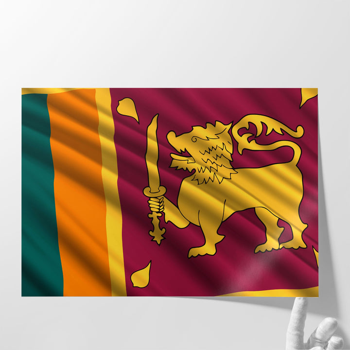 Sri Lanka Flag Waving - Canvas Print Wall Art