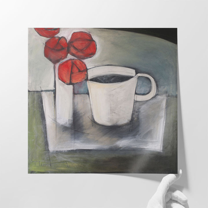 Coffee And Roses - Canvas Print Wall Art