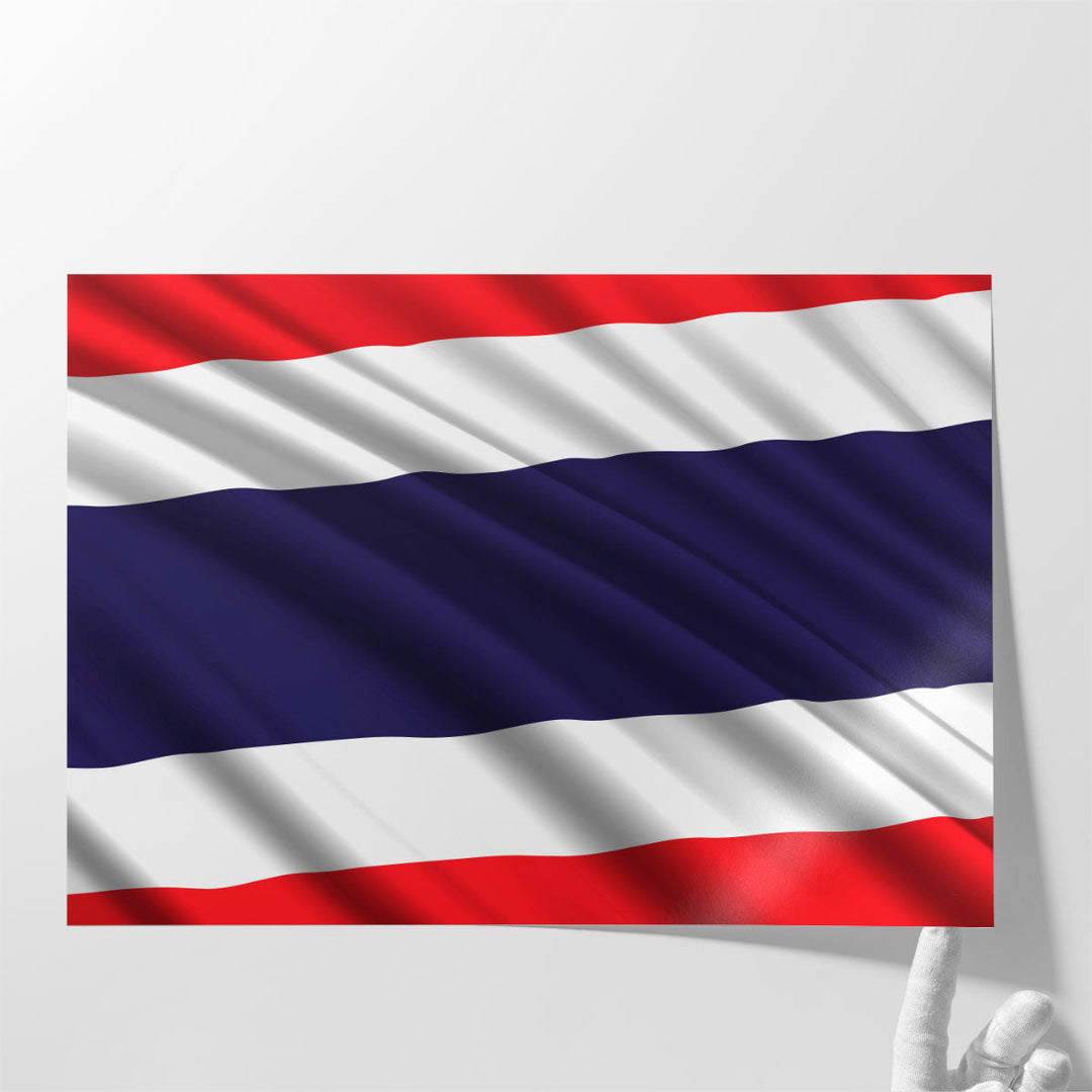 Thailand Flag Waving - Canvas Print Wall Art