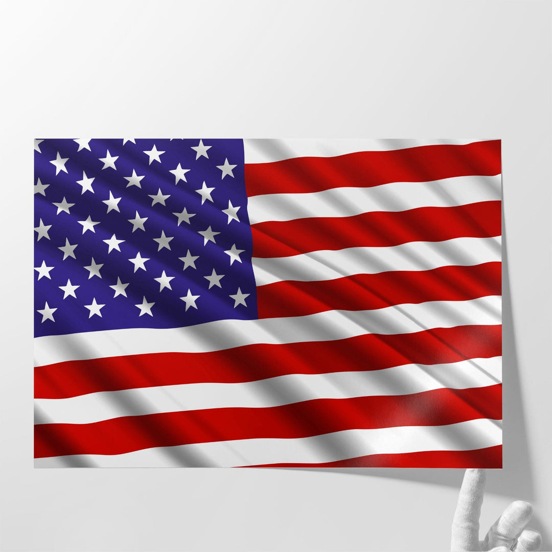 The USA Flag Waving - Canvas Print Wall Art